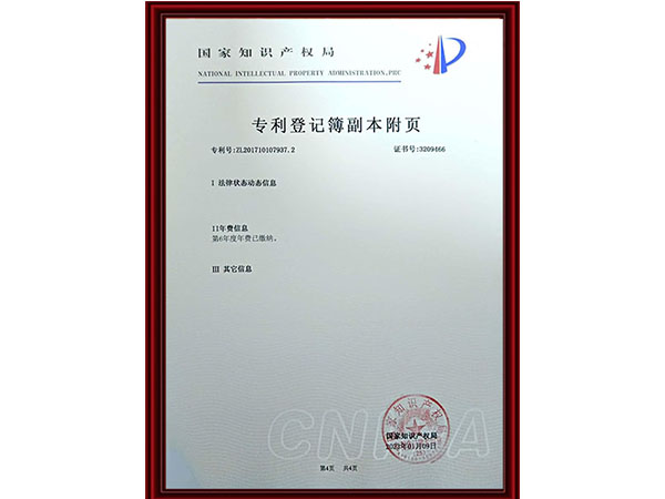 专利登记簿副本附页